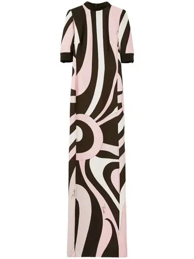 Pucci Abstract-pattern Print Maxi Dress In Black