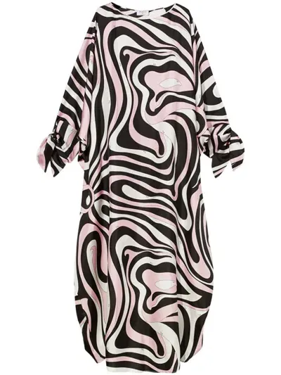 Pucci Abstract-pattern Print Maxi Dress In Black