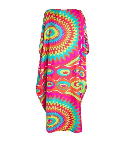 Pucci Bersaglio Print Kaftan Maxi Dress In Pink