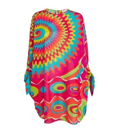 Pucci Bersaglio Print Kaftan Mini Dress In Multi