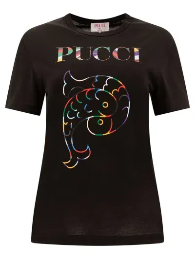 Pucci Black Cotton T-shirt