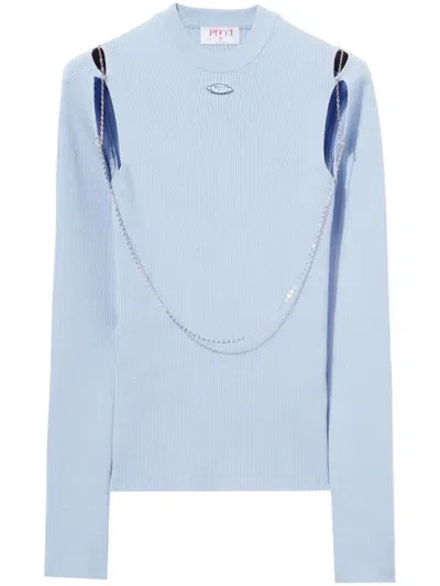 Pucci Chain-embellished Sweater In Blue