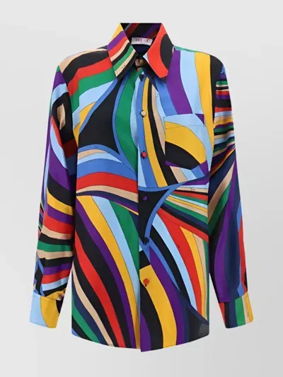 Pucci Shirt In Viola/rosso