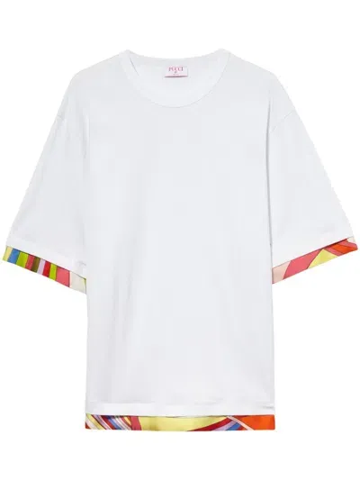 Pucci Contrast-trim T-shirt In White