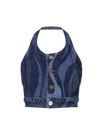 Pucci Denim Crop Top