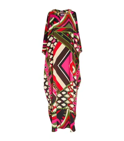 Pucci Embellished Printed Kaftan In Multi