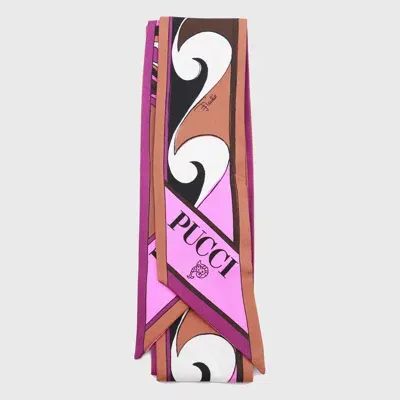 Pucci Emilio  Scarfs In Fuxia/marrone