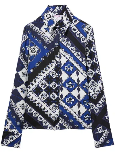 Pucci Festa-print Shirt In Blue