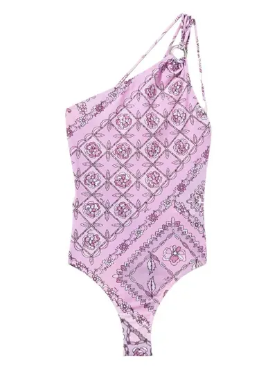 Pucci Festa-print Swimsuit In Pink