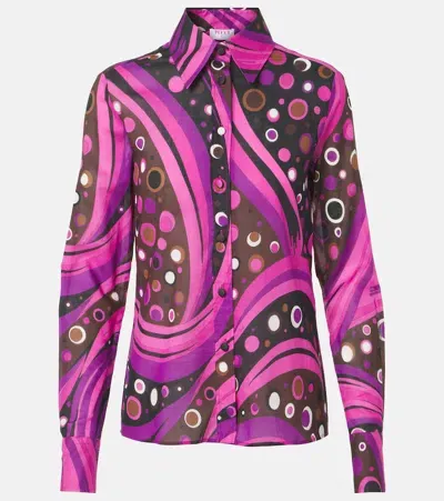 Pucci Fontane Cotton Muslin Shirt In Pink