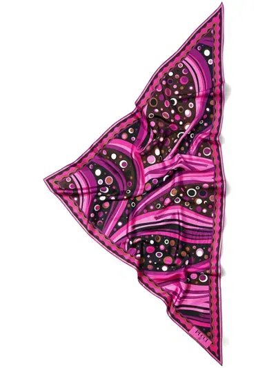 Pucci Fontane-print Silk Scarf In Pink