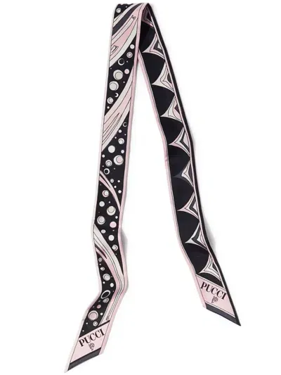 Pucci Fontane-print Silk Twill Scarf In Black