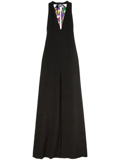 Pucci Halterneck Maxi Dress In Black