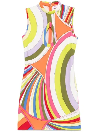 Pucci Minikleid Mit Iride-print In White