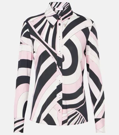 Pucci Iride Jersey Satin Minidress In Multicoloured