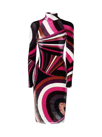 Pucci Iride Midi Dress In Pink