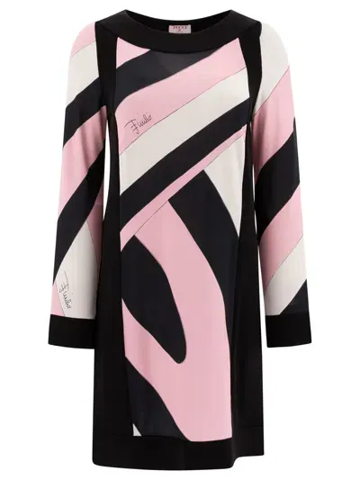 Pucci Iride-print Dress In Pink