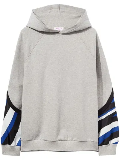 Pucci Iride-print Hoodie In Grey