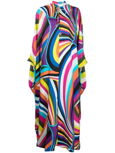 Pucci Iride-print Maxi Dress In Pink