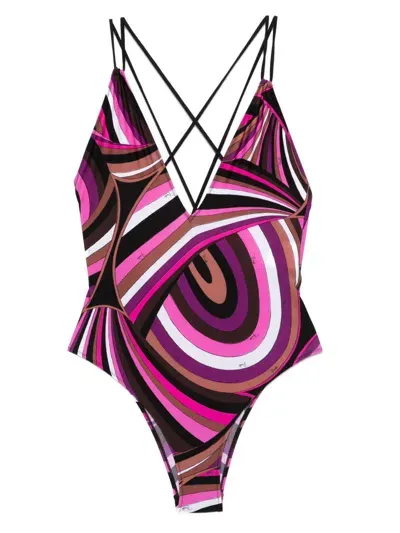 Pucci Iride-print Swimsuit In Pink