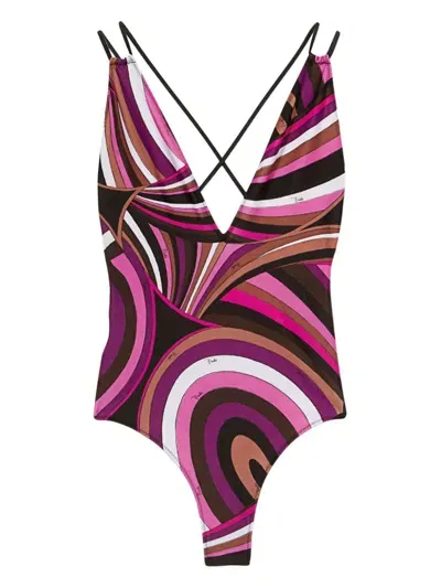 Pucci Iride-print Swimsuit In Pink