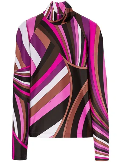 Pucci Iride-print Top In Pink