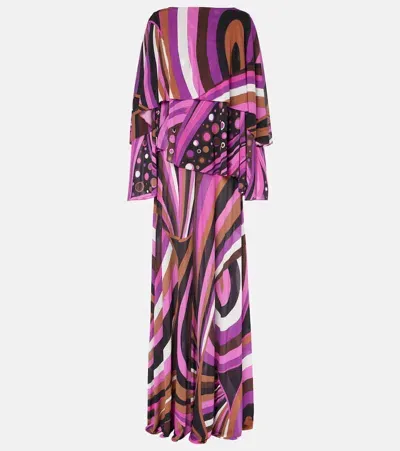 Pucci Iride Silk Maxi Dress In Multicolor