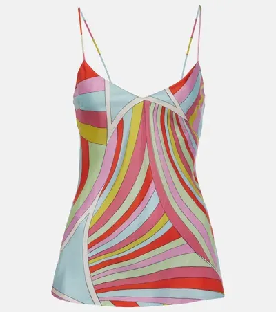 Pucci Iride Silk Twill Top In Multicoloured