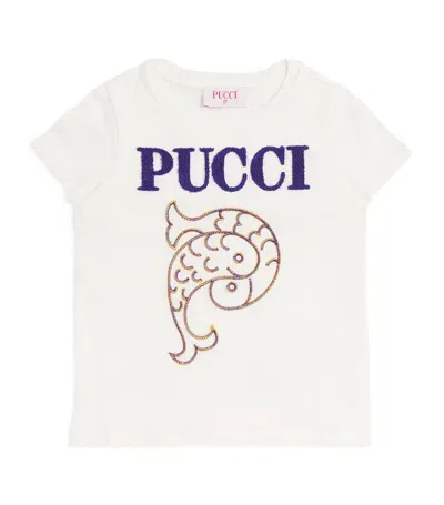 Pucci Junior Kids' Terrycloth-logo T-shirt In White