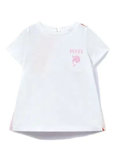 Pucci Junior Kids' Iride-print Cotton T-shirt In White