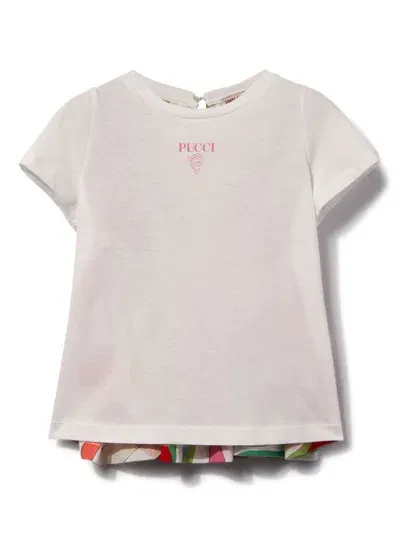 Pucci Junior Kids' Logo-print Layered Blouse In 101