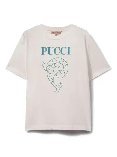 Pucci Junior Kids' Pesci-print T-shirt In White