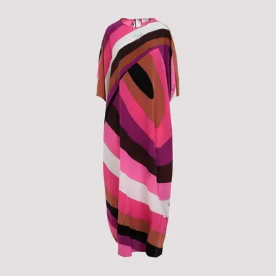 Pucci Fuchsia Silk Kaftan In Multicolor