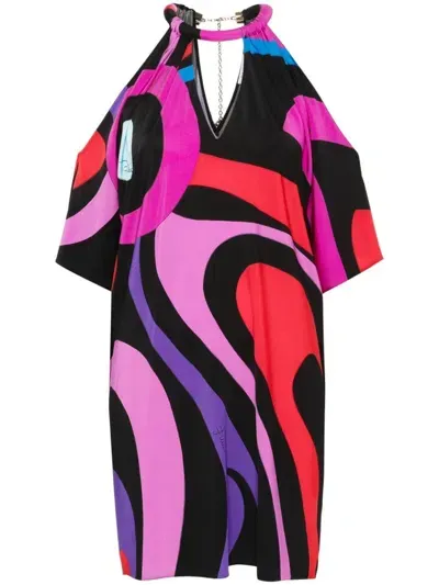 Pucci Abstract-print Mini Dress In Multi