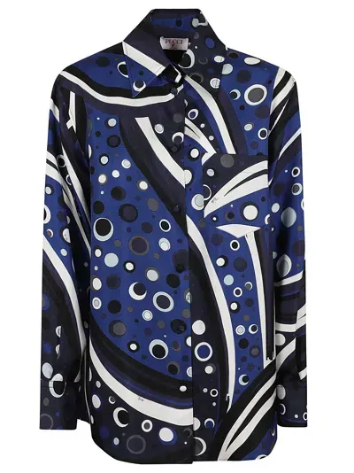 Pucci L.s. Shirt In Navy