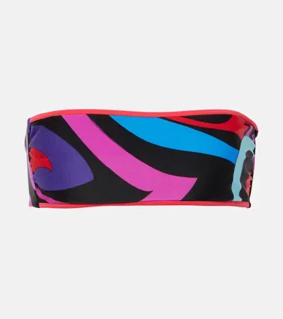 Pucci Marmo Bandeau Bikini Top In Multicoloured