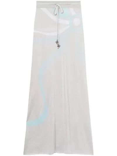 Pucci Marmo-jacquard Maxi Skirt In Grey