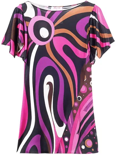 Pucci Marmo-print Top In Pink