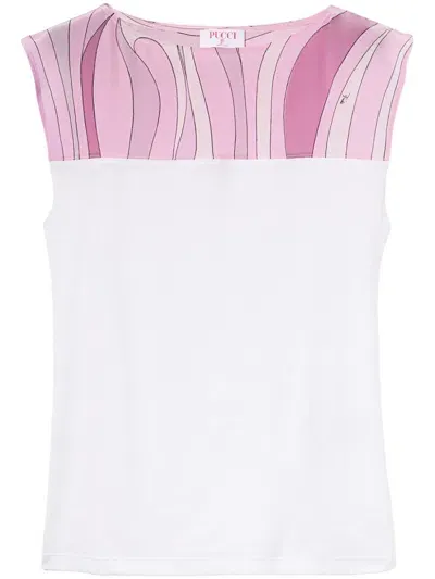 Pucci Marmo-print Top In White