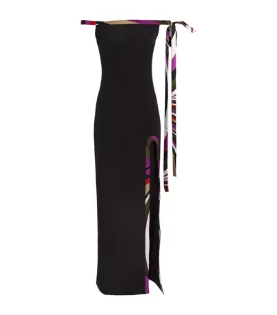 Pucci Off-the-shoulder Maxi Dress In Black