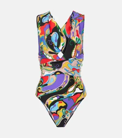 Pucci Orchidee Swimsuit In Multicoloured