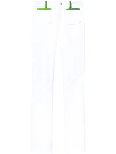 Pucci Patch-pocket Straight-leg Trousers In White