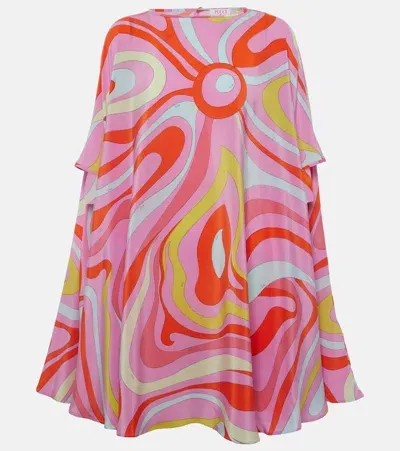 Pucci Printed Silk Kaftan In Pink