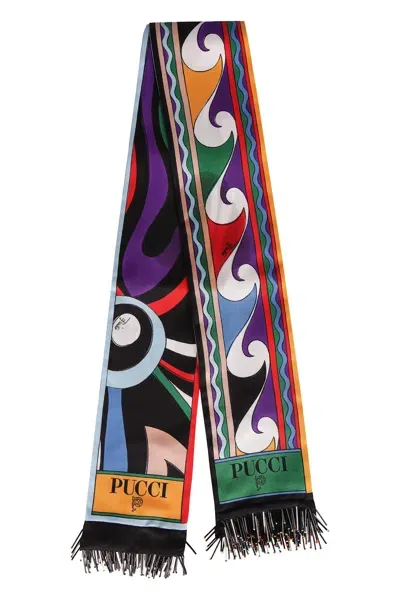 Pucci Printed Silk Scarf In Multi