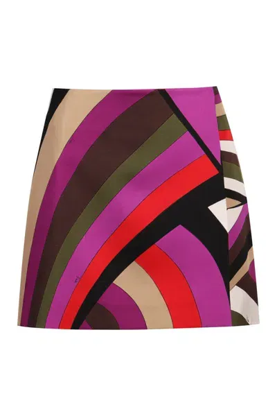 Pucci Printed Silk Skirt In Multicolor