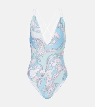 Pucci Printed Swimsuit In Multicoloured