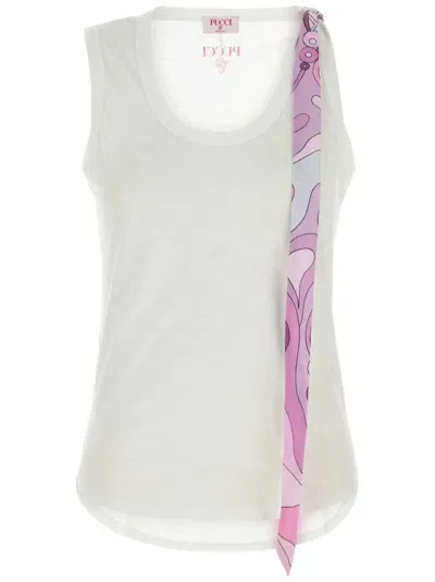 Pucci Scraf-detail Tank Top In White