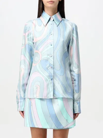 Pucci Shirt  Woman Color Sky Blue In Hellblau