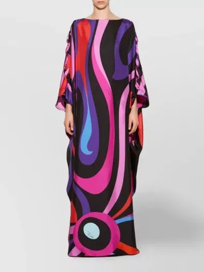 Pucci Kaftan Long Dress In Peonia Rosso