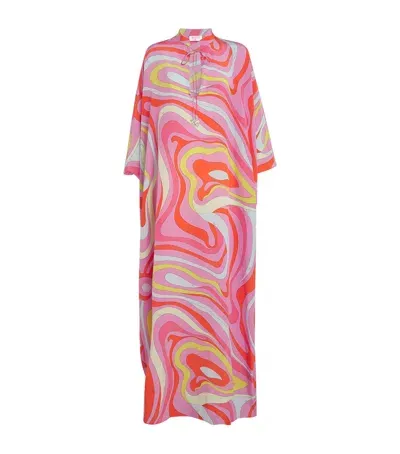 Pucci Silk Printed Kaftan In Pink